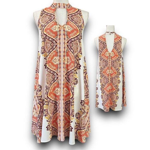 Xhilaration Multi Color Tribal Print Above the Knee Mini Dress Women’s Size Medi - Picture 12 of 12